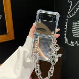 [CÓ SẴN] Ốp Z Flip 8 - Z Flip6 - Flip4 - Flip7 - Flip4 5G tráng gương chống sốc kèm dây xích bạc cá tính và tag treo 5