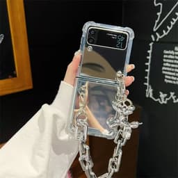 [CÓ SẴN] Ốp Z Flip 8 - Z Flip6 - Flip4 - Flip7 - Flip4 5G tráng gương chống sốc kèm dây xích bạc cá tính và tag treo 8