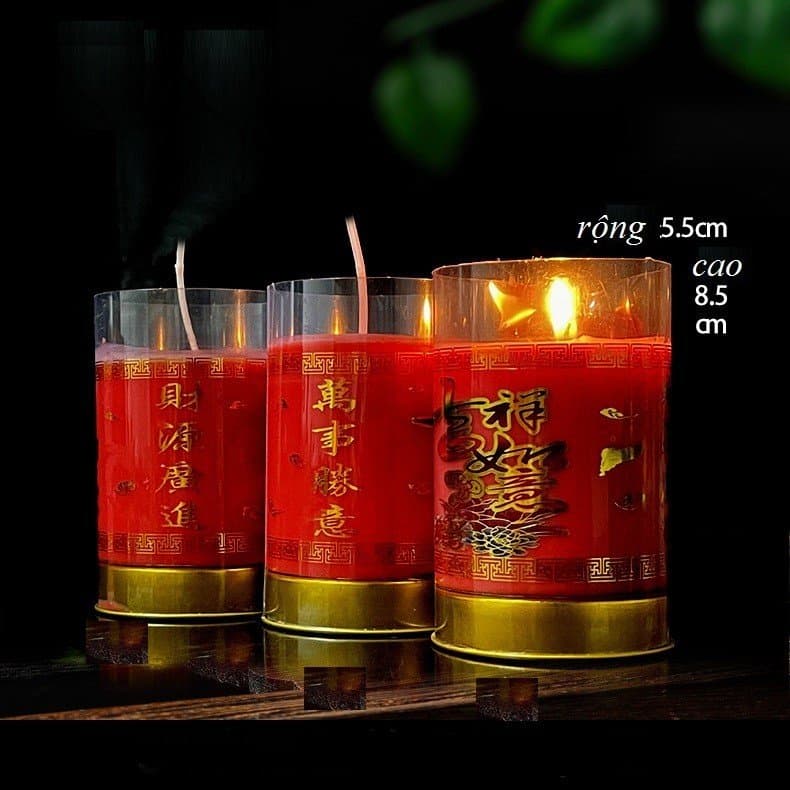 1 cặp nến bơ XinXin Hong loại 1 - nến cháy 1 ngày