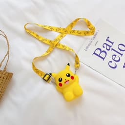 [Lớn, vừa điện thoại] Túi xách đeo chéo silicon hình pikachu thời trang dễ thương 4
