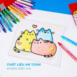 Bút Màu Cho Bé MONDEZ 12/18/24 Màu Tô Đều Và Mịn, Bộ Màu Sáp Bút Màu Tươi Sáng Chất Liệu Bám Giấy Tốt An Toàn M50004/5/6 2
