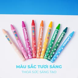 Bút Màu Cho Bé MONDEZ 12/18/24 Màu Tô Đều Và Mịn, Bộ Màu Sáp Bút Màu Tươi Sáng Chất Liệu Bám Giấy Tốt An Toàn M50004/5/6 6