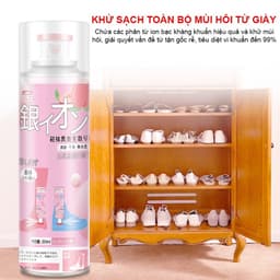 Chai xịt khử mùi hôi giày dép công nghệ nano bạc Ag+ Shoes 2h 1 lọ 260ml, bình làm thơm. 6