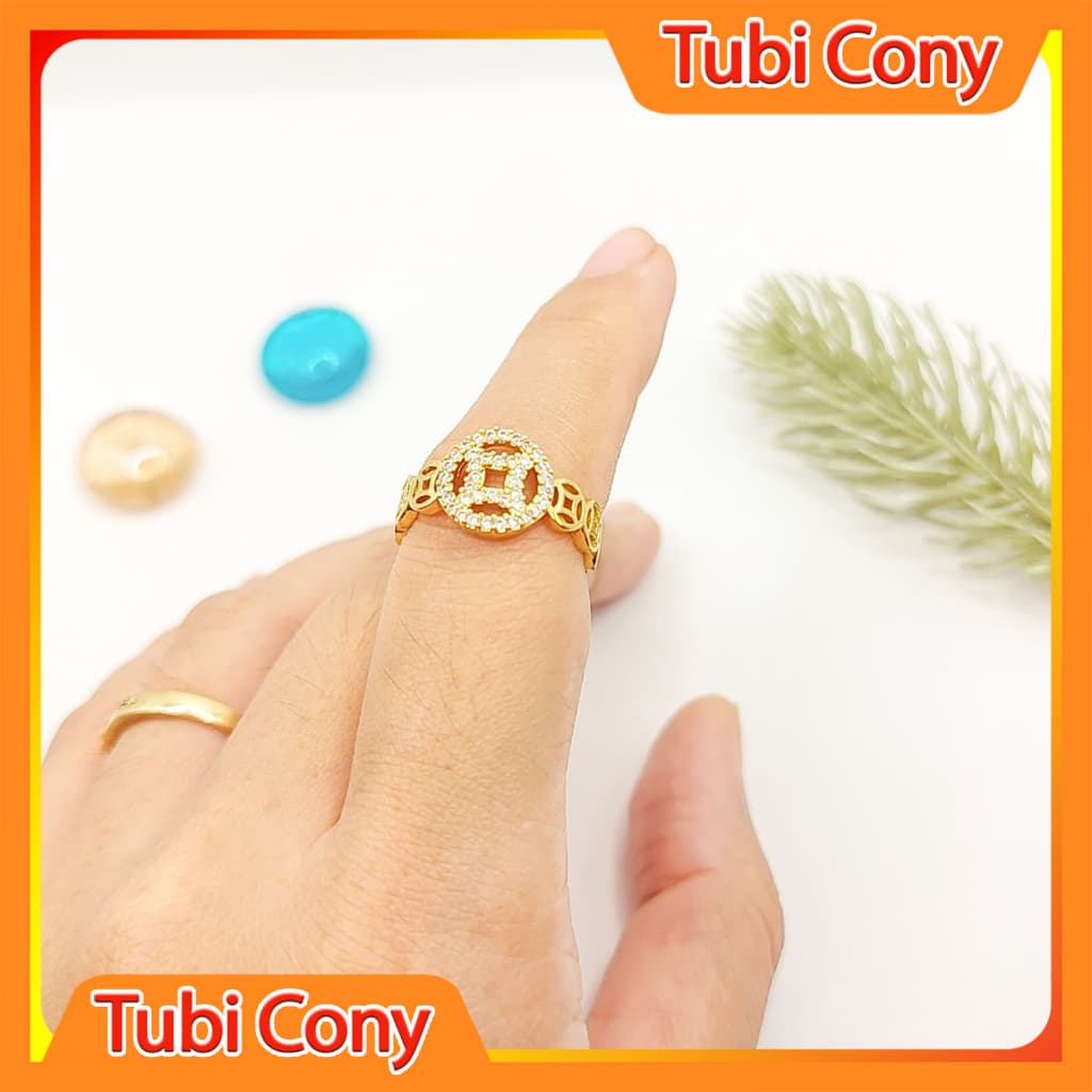 Nhẫn nữ đồng tiền kiểu nhỏ dáng hàn quốc -Tubi Cony - 18323