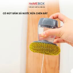 Bàn chải cọ xoong nồi bếp cọ rửa bát đĩa có bình đựng xà phòng, Dụng cụ nhà bếp cọ xoong nồi 5