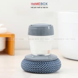 Bàn chải cọ xoong nồi bếp cọ rửa bát đĩa có bình đựng xà phòng, Dụng cụ nhà bếp cọ xoong nồi 7