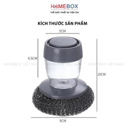 Bàn chải cọ xoong nồi bếp cọ rửa bát đĩa có bình đựng xà phòng, Dụng cụ nhà bếp cọ xoong nồi 8