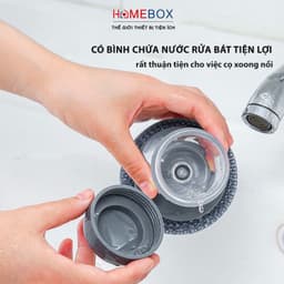 Bàn chải cọ xoong nồi bếp cọ rửa bát đĩa có bình đựng xà phòng, Dụng cụ nhà bếp cọ xoong nồi 4
