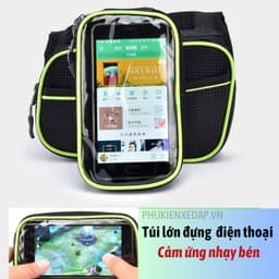 Túi xe đạp, túi treo xe đạp thể thao 4 NGĂN RỘNG RÃI, chống nước, cảm ứng nhạy - T4N 4