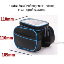Túi xe đạp, túi treo xe đạp thể thao 4 NGĂN RỘNG RÃI, chống nước, cảm ứng nhạy - T4N 3