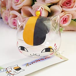 Chuông gió hình mèo Natsume phong cách Nhật Bản Furin pha lê manga anime quà tặng trang trí bàn học trang trí