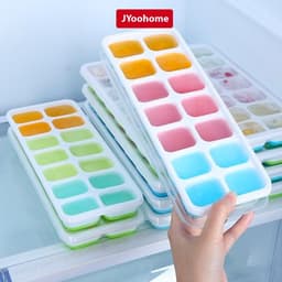 Khay đá silicon có nắp đậy ngăn mùi hiệu quả JYoohome khuôn làm đá viên làm đá thạch kem tiện lợi 1