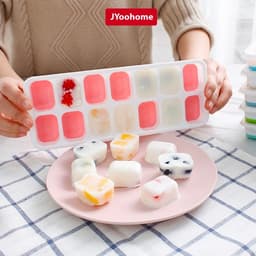 Khay đá silicon có nắp đậy ngăn mùi hiệu quả JYoohome khuôn làm đá viên làm đá thạch kem tiện lợi 3