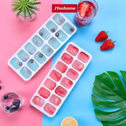 Khay đá silicon có nắp đậy ngăn mùi hiệu quả JYoohome khuôn làm đá viên làm đá thạch kem tiện lợi 2