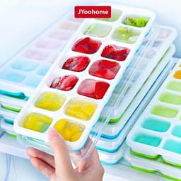 Khay đá silicon có nắp đậy ngăn mùi hiệu quả JYoohome khuôn làm đá viên làm đá thạch kem tiện lợi 5