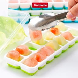 Khay đá silicon có nắp đậy ngăn mùi hiệu quả JYoohome khuôn làm đá viên làm đá thạch kem tiện lợi 4