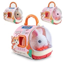 [Có pin] Đồ chơi chăm sóc thú cưng, lồng capybara, thỏ, mèo bông, chó bông biết đi kêu, vẫy đuôi kèm phụ kiện 6