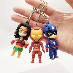 Móc khóa silicon 3D siêu nhân nhện Marvel người sắt đội trưởng mỹ dễ thương 1