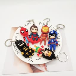 Móc khóa silicon 3D siêu nhân nhện Marvel người sắt đội trưởng mỹ dễ thương 3