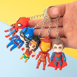 Móc khóa silicon 3D siêu nhân nhện Marvel người sắt đội trưởng mỹ dễ thương 4