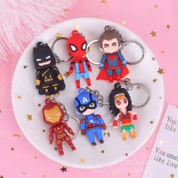 Móc khóa silicon 3D siêu nhân nhện Marvel người sắt đội trưởng mỹ dễ thương 8