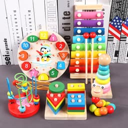 Combo 6 Món Đồ Chơi Gỗ Montessori Thông Minh Trí Tuệ Cho Bé Giáo Cụ Montessori Đồ Chơi Giáo Dục Bé 7