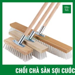 Chổi Chà Sàn Chổi Sợi Cước Cán Dài Chà Sàn Công nghiệp Vệ Sinh Sân Vườn Kích Thước 27cm 30cm 50cm 80cm Dễ Dàng Sử Dụng 3