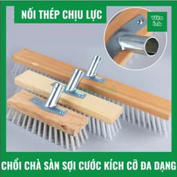 Chổi Chà Sàn Chổi Sợi Cước Cán Dài Chà Sàn Công nghiệp Vệ Sinh Sân Vườn Kích Thước 27cm 30cm 50cm 80cm Dễ Dàng Sử Dụng 2