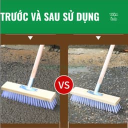 Chổi Chà Sàn Chổi Sợi Cước Cán Dài Chà Sàn Công nghiệp Vệ Sinh Sân Vườn Kích Thước 27cm 30cm 50cm 80cm Dễ Dàng Sử Dụng 8
