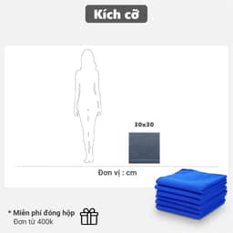 Khăn lau xe, Spa 30x30cm LOTUS TOWEL 100% Microfiber Cao Cấp Mềm Mịn Thấm Hút Không Ra Màu 5