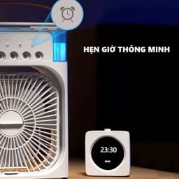 Quạt Điều Hòa Hơi Nước Mini, Quạt Phun Sương Tạo Ẩm Làm Mát Để Bàn, Hẹn Giờ Thông Minh Tích Hợp Đèn Ngủ 2
