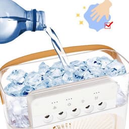 Quạt Điều Hòa Hơi Nước Mini, Quạt Phun Sương Tạo Ẩm Làm Mát Để Bàn, Hẹn Giờ Thông Minh Tích Hợp Đèn Ngủ 8