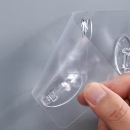 Vỉ Thanh 6 Móc Dán Tường Siêu Dính Trong Suốt Treo Đồ Quần Áo Đồ Dùng Nhà Bếp Tiện Lợi 3