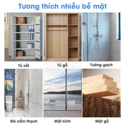 Vỉ Thanh 6 Móc Dán Tường Siêu Dính Trong Suốt Treo Đồ Quần Áo Đồ Dùng Nhà Bếp Tiện Lợi 2