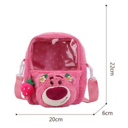 [Trend] Túi gấu bông đeo chéo hình gấu dâu Lotso thời trang, dễ thương, tiện dụng cho bạn gái đựng vừa điện thoại 8