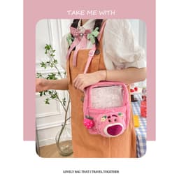 [Trend] Túi gấu bông đeo chéo hình gấu dâu Lotso thời trang, dễ thương, tiện dụng cho bạn gái đựng vừa điện thoại 5