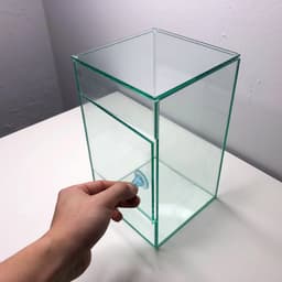 Bể Kính Terrarium, Bể Trồng Cây Bán Cạn Kích Thước 15x15x25cm (Update Bản Sillicon Đen) 4