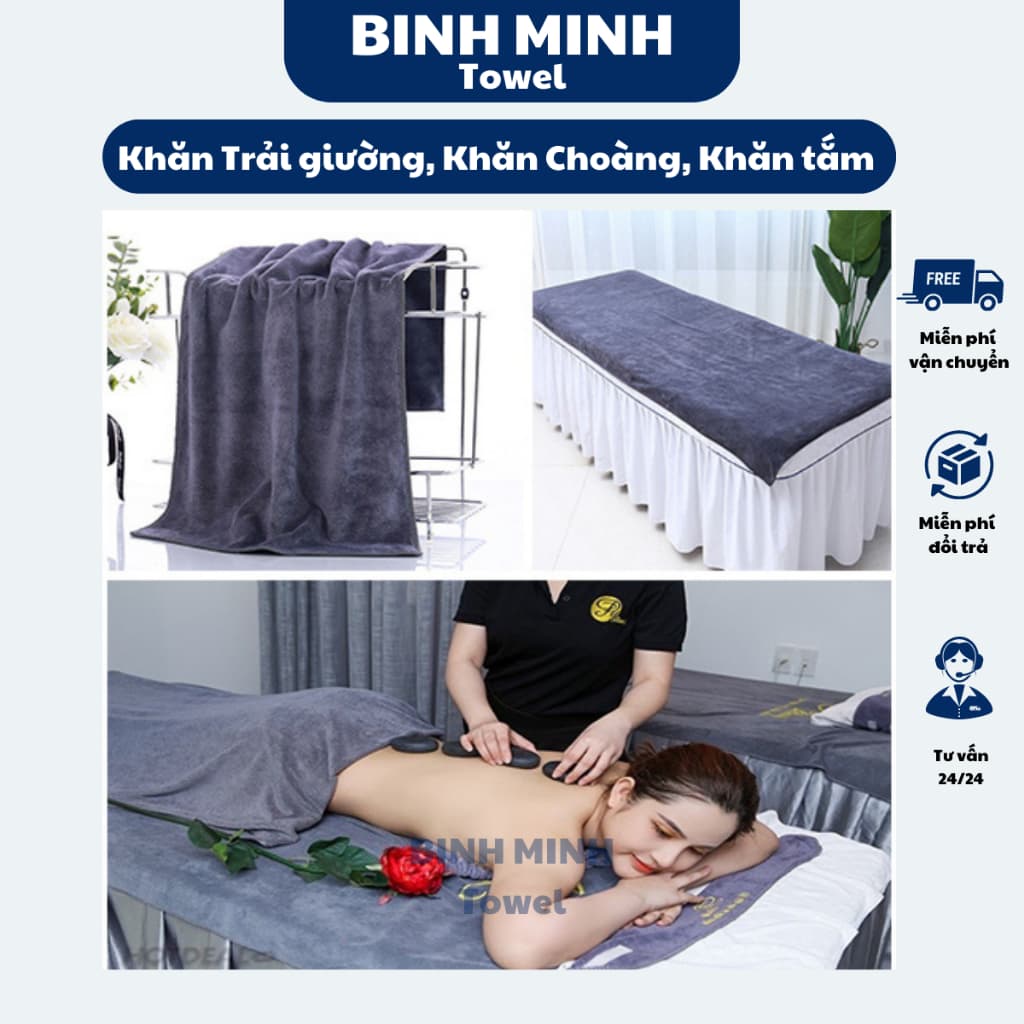Khăn Choàng, Khăn Trải Giường, Khăn Tắm BINHMINH TOWEL Kích Thước Lớn 90x190cm, 70x140cm Siêu thấm hút