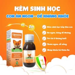 Lipozinc- Kẽm hữu cơ Giúp Bé Ăn Ngon, Tăng Cường Sức Đề Kháng (siro và nhỏ giọt) 4