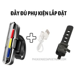 Đèn Hậu Xe Đạp Thể Thao Cao Cấp 5 Chế Độ Sáng 3 Màu Kết Hợp Sạc Usb, Chống Nước - DH03 7