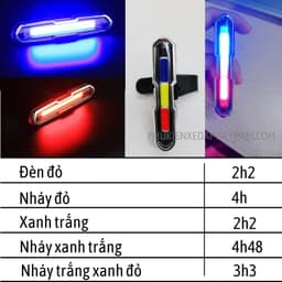Đèn Hậu Xe Đạp Thể Thao Cao Cấp 5 Chế Độ Sáng 3 Màu Kết Hợp Sạc Usb, Chống Nước - DH03 5