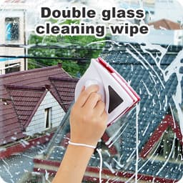 Bộ lau kính 2 mặt, lau 1 lần sạch 2 mặt kính, nam châm hút mạnh, tặng 1 bộ sơ cua Kíng dày P3-8mm 2