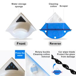 Bộ lau kính 2 mặt, lau 1 lần sạch 2 mặt kính, nam châm hút mạnh, tặng 1 bộ sơ cua Kíng dày P3-8mm 8