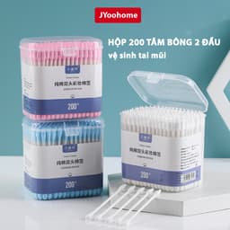 Hộp 200/400 Tăm Bông 2 Đầu JYoohome Vệ Sinh Tai Mũi Tẩy Trang Kháng Khuẩn Dùng Cho Bé Trẻ Sơ Sinh 1