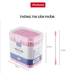 Hộp 200/400 Tăm Bông 2 Đầu JYoohome Vệ Sinh Tai Mũi Tẩy Trang Kháng Khuẩn Dùng Cho Bé Trẻ Sơ Sinh 5