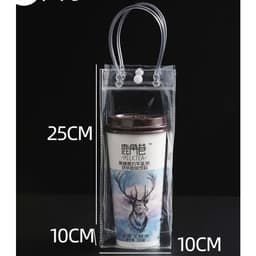 Túi trong suốt đựng bình ly giữ nhiệt nhựa pvc chống nước có quai xách tiện lợi 8