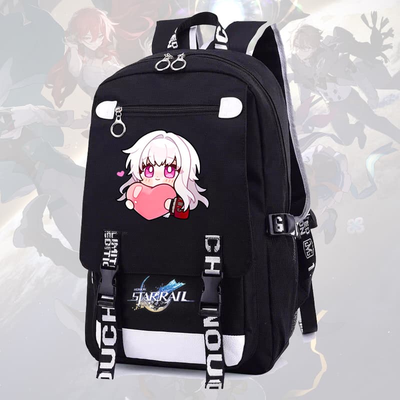 Balo nam nữ in hình HONKAI IMPACT STAR RAIL ver CUTE FACE game chibi anime cặp sách đi học tiện lợi thời trang