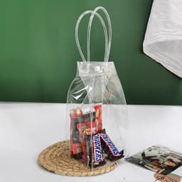 Túi trong suốt đựng bình ly giữ nhiệt nhựa pvc chống nước có quai xách tiện lợi 3