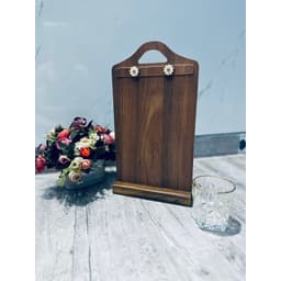 Bảng menu gỗ để bàn bằng Plywood phủ melamine màu gỗ óc chó - đế gỗ Wenge  [KHẮC LOGO MIỄN PHÍ] 4