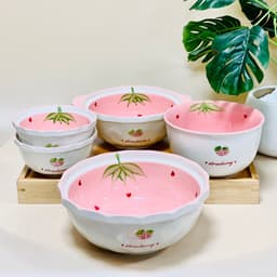 Bán Lẻ Chén Bát Tô Chén Đĩa Gốm Sứ Họa Tiết Dâu Tây Hồng 9